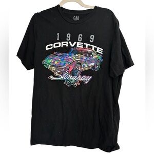 GM Black Corvette Stingray Graphic T-Shirt size large
